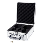 Tragbarer Weinglas-Tragekoffer mit Aluminiumrahmen und individuell für Weingläser passenden Schaumstoffeinlagen