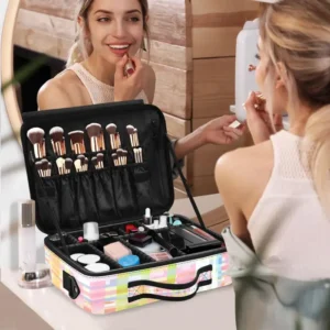 donne con custodia per il trucco di suncase