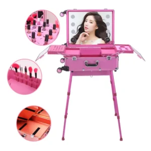 pink makeup train case