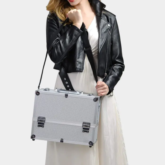 Trousse De Maquillage En Cuir Brillant - Imperméable, Légère, Plusieurs Tailles, Pour Voyage