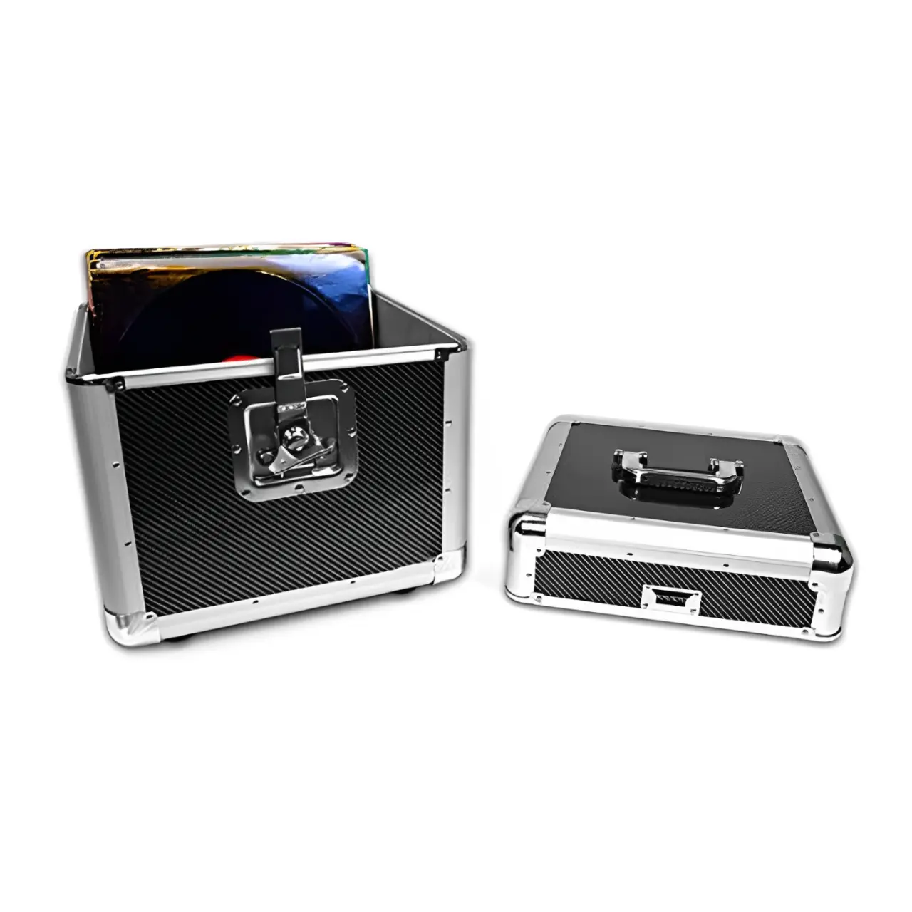 Vinyl Records With an Aluminium Case