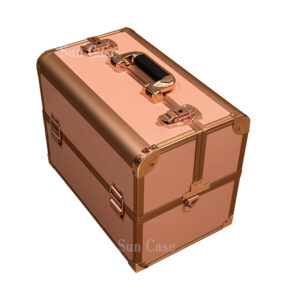 Nail Box Rose Gold Makeup Toolbox with Slide Trays Jewelry Cosmetic Set