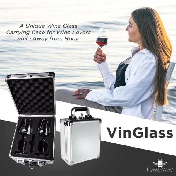 Wine Portable Aluminum Framed Wine Glass Carrying Case With Custom Wine Glass Fit Foam Inserts-4