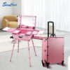 led lights rolling makeup case (5) led lights rolling makeup case - pink