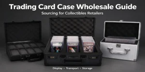 Black and silver aluminum trading card cases for display, transport and storage